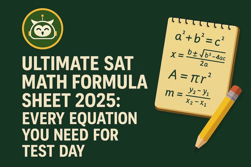 Sat Math Module SAT Reference Sheet 2026: The 12 Formulas You Get (and What to Memorize ...